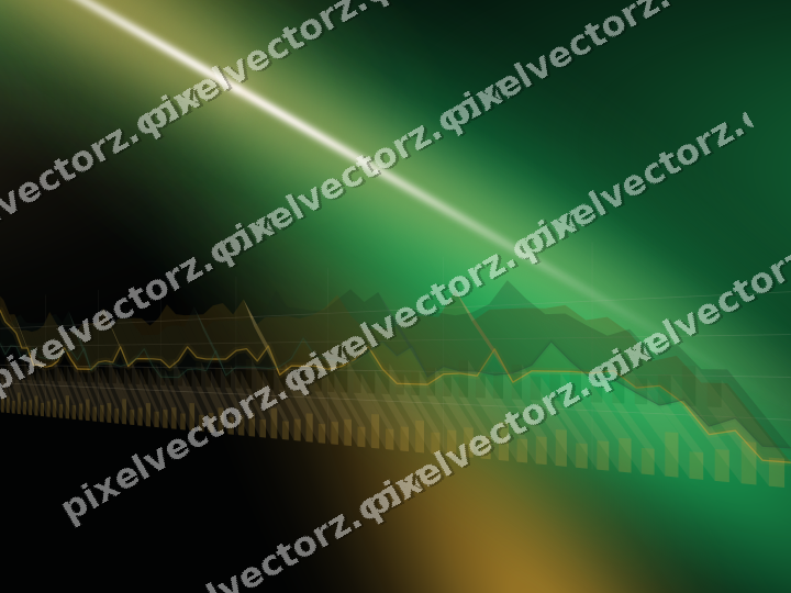 Glowing neon chart background in amber and green