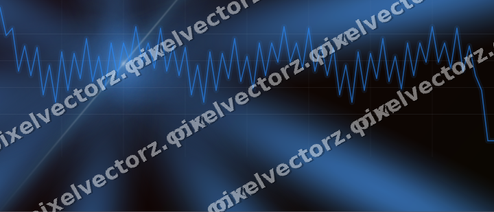 Glowing neon chart background in blue and red