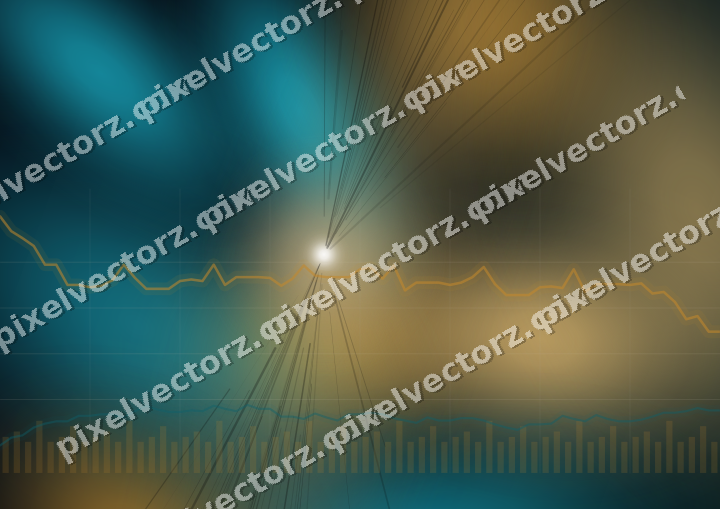 Glowing neon chart background in amber and teal