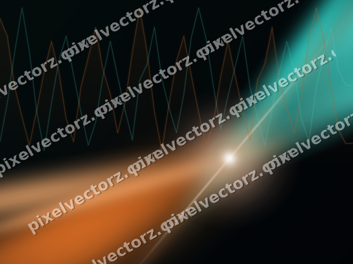 Glowing neon chart background in orange and teal