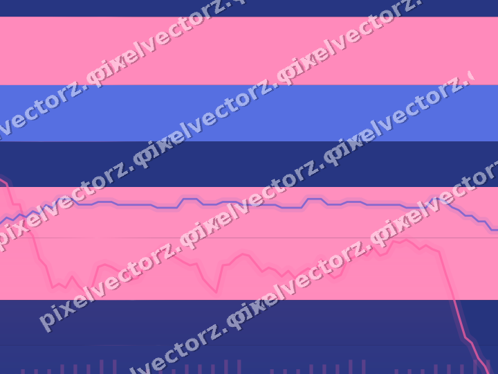 Glowing neon chart background in pink and blue