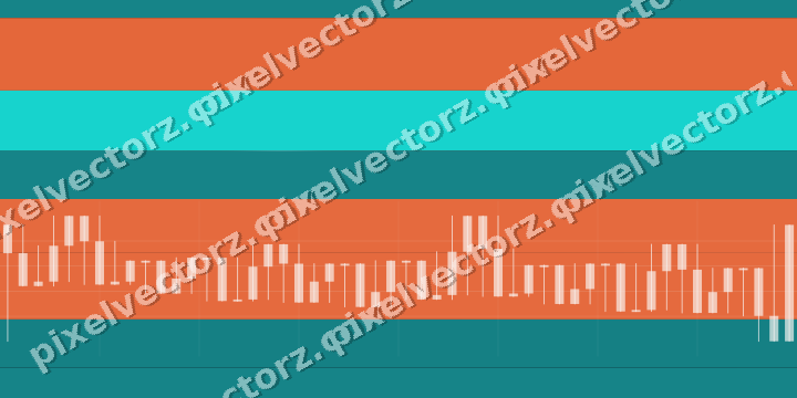 Glowing neon chart background in orange and teal