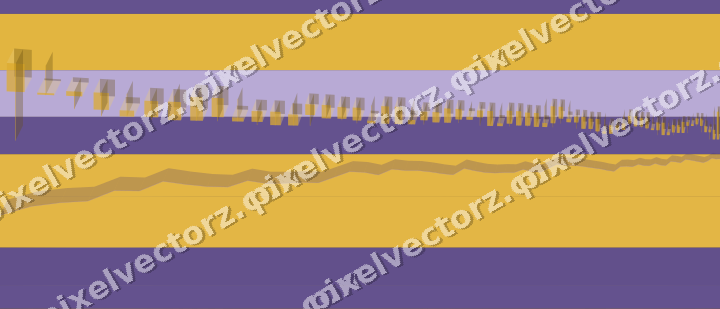 Glowing neon chart background in amber and purple