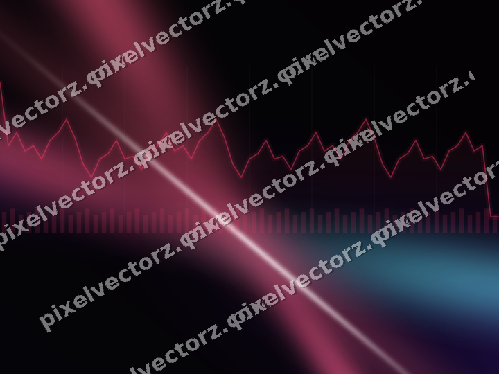 Glowing neon chart background in pink and amber