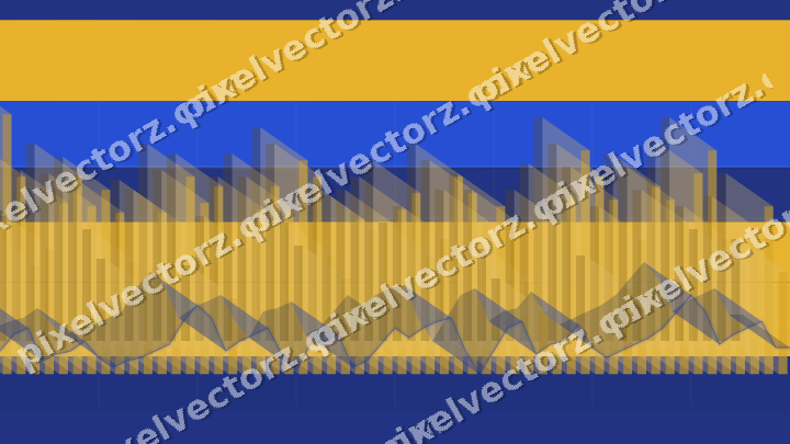Glowing neon chart background in amber and blue