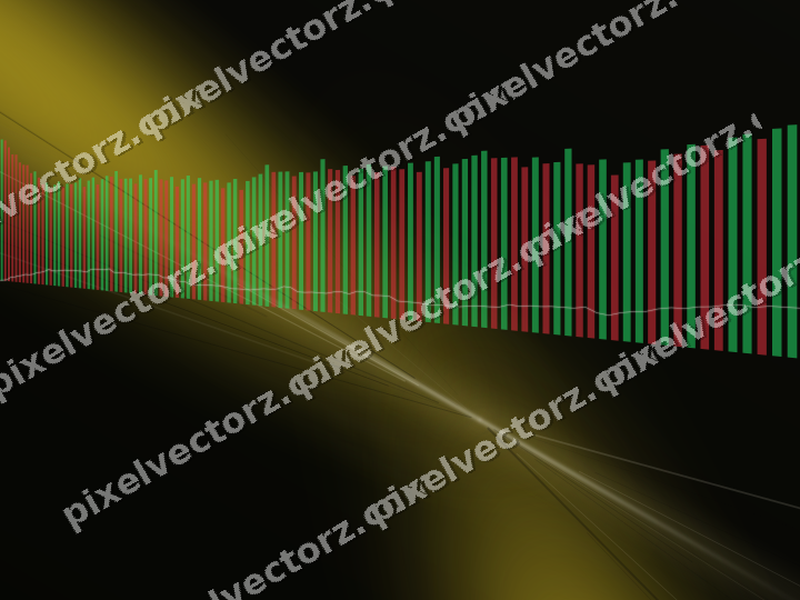 Glowing neon chart background in amber and yellow