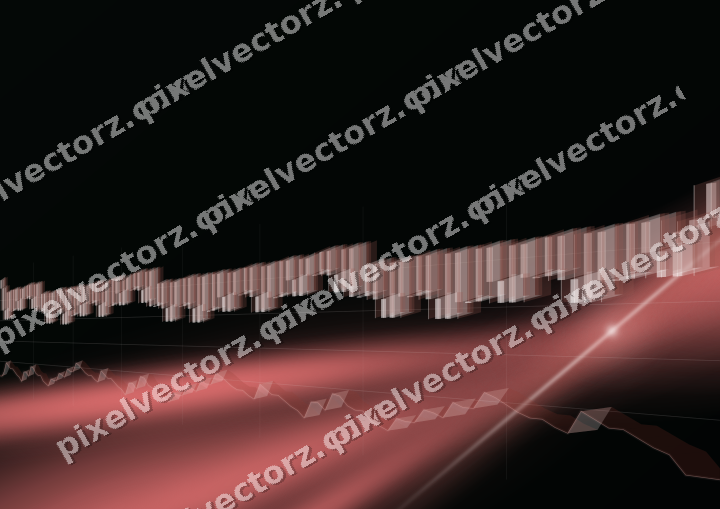 Glowing neon chart background in red and green