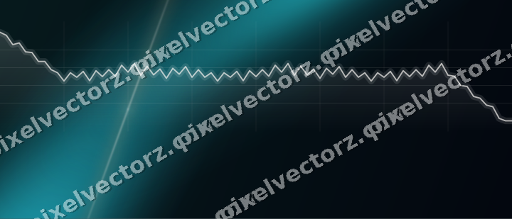 Glowing neon chart background in teal and orange