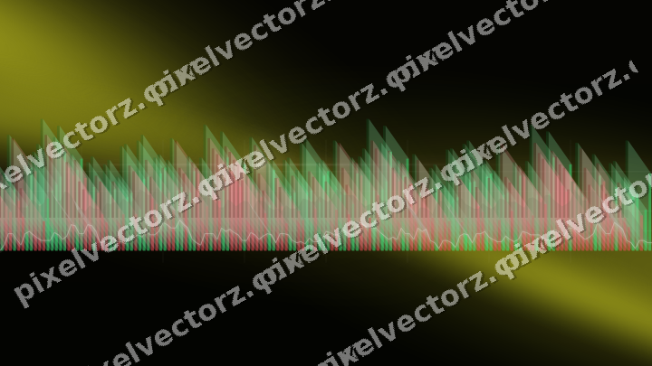 Glowing neon chart background in yellow and red