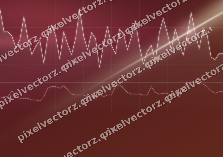 Glowing neon chart background in dark pink and red