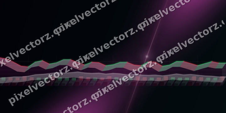 Glowing neon chart background in magenta and purple
