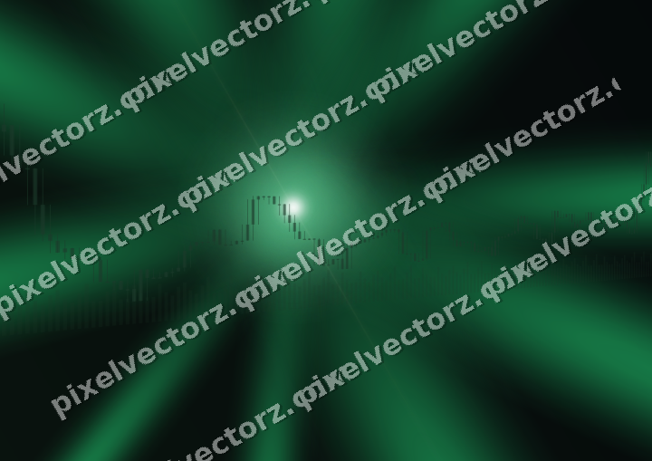 Glowing neon chart background in green and orange