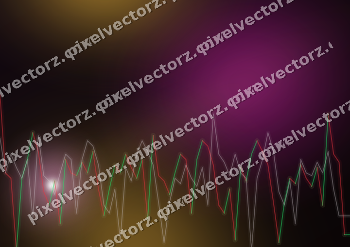 Glowing neon chart background in magenta and amber