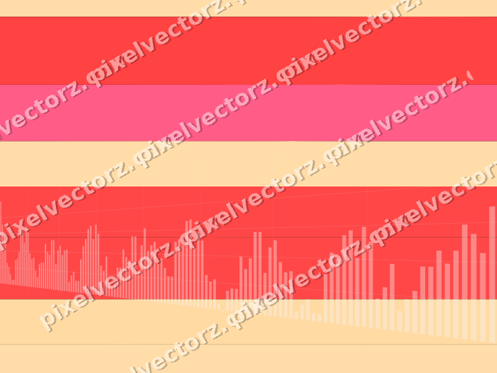 Glowing neon chart background in red and orange