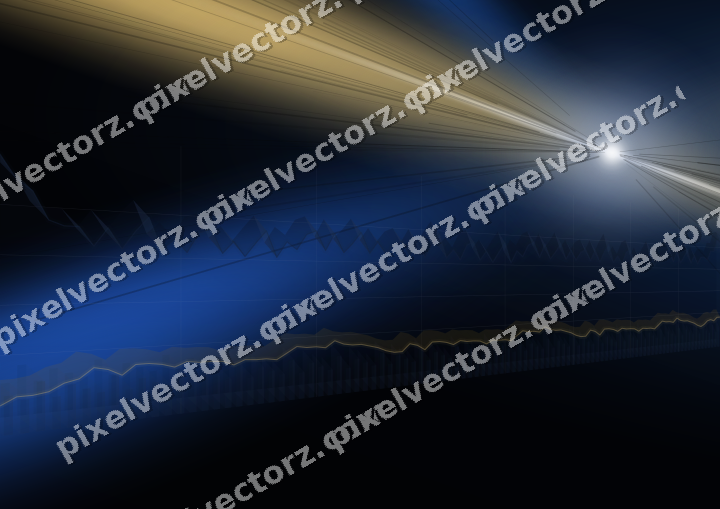 Glowing neon chart background in blue and amber