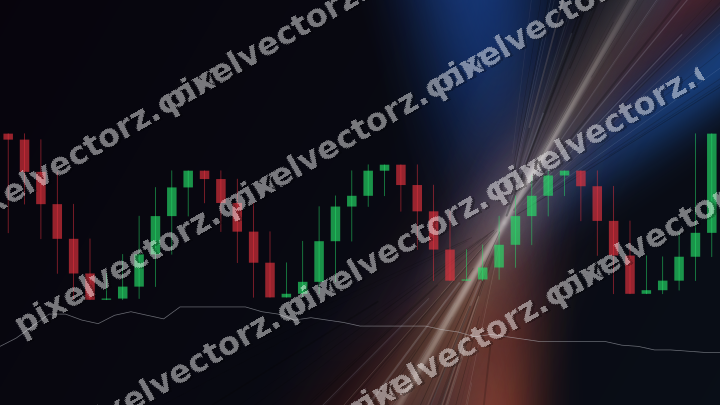 Glowing neon chart background in blue and red
