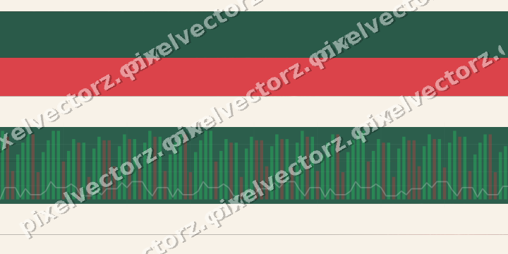Glowing neon chart background in green and red