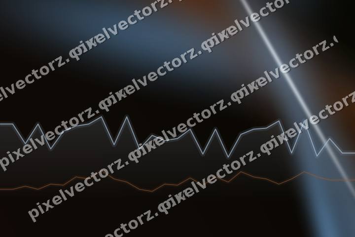 Glowing neon chart background in blue and orange