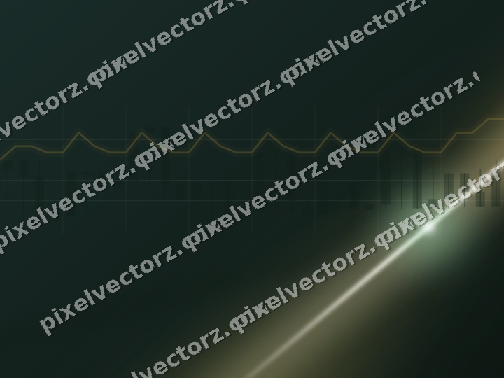 Glowing neon chart background in dark green and amber