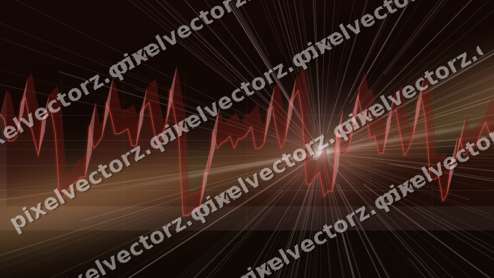 Glowing neon chart background in red and orange