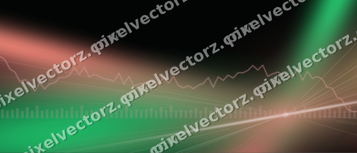 Glowing neon chart background in red and green