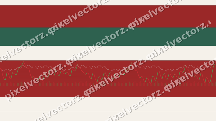 Glowing neon chart background in dark red and dark green