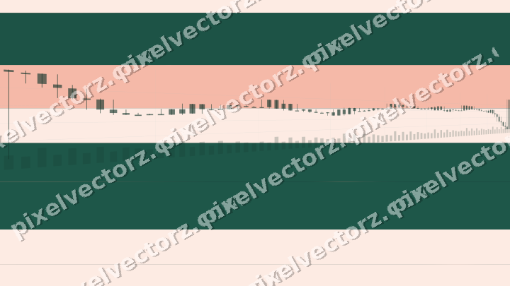 Glowing neon chart background in dark green and orange