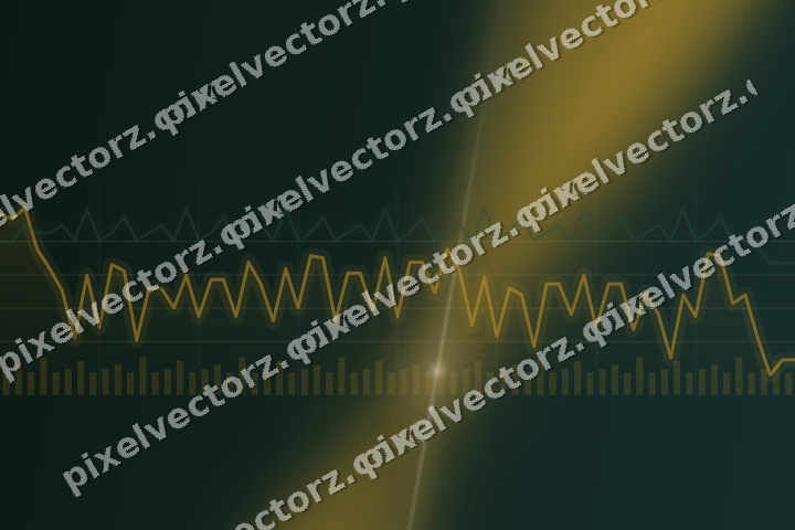 Glowing neon chart background in amber and dark green
