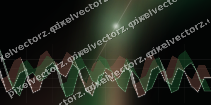 Glowing neon chart background in green and red