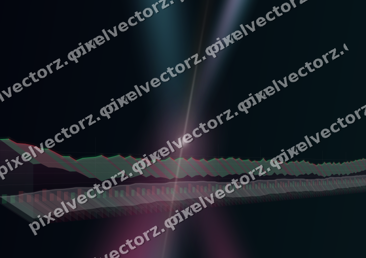 Glowing neon chart background in pink and cyan