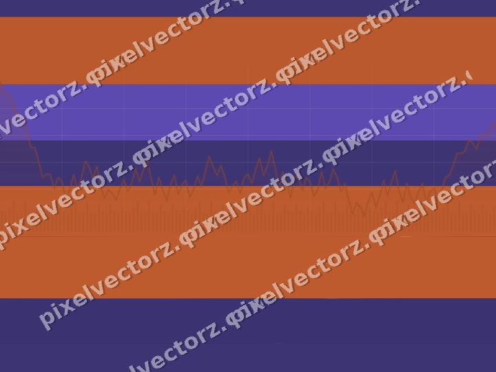 Glowing neon chart background in orange and blue