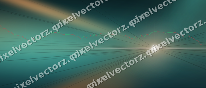 Glowing neon chart background in orange and teal
