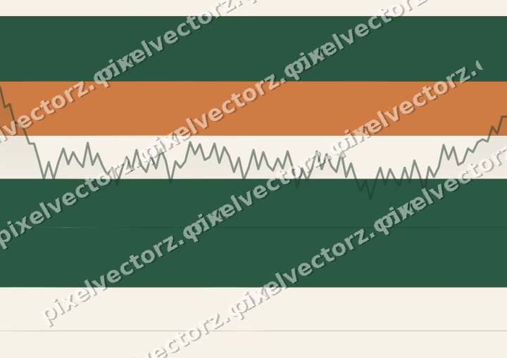 Glowing neon chart background in green and orange