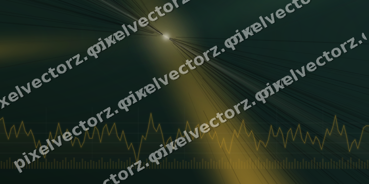 Glowing neon chart background in amber and dark green