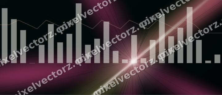 Glowing neon chart background in pink and orange