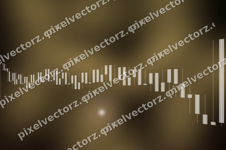 Glowing neon chart background in orange and amber