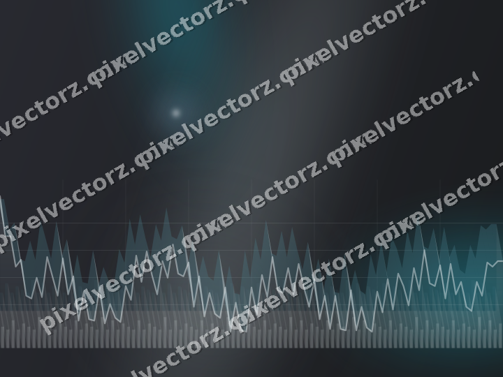 Glowing neon chart background in teal and pale cyan