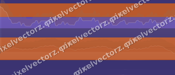 Glowing neon chart background in orange and blue
