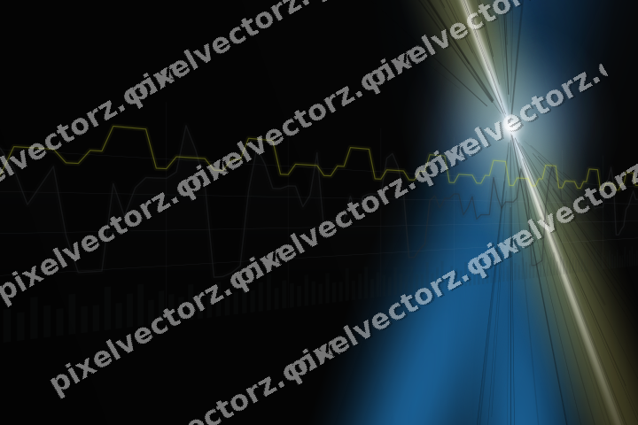 Glowing neon chart background in blue and yellow