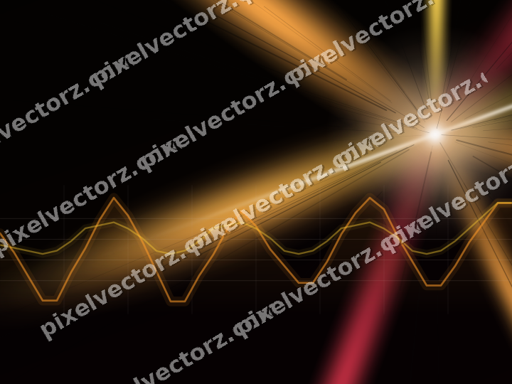 Glowing neon chart background in orange and amber