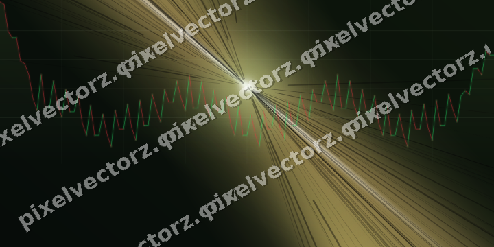 Glowing neon chart background in lime and yellow