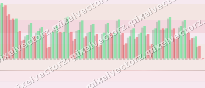Glowing neon chart background in pink and red