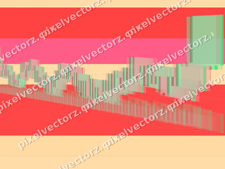 Glowing neon chart background in red and orange