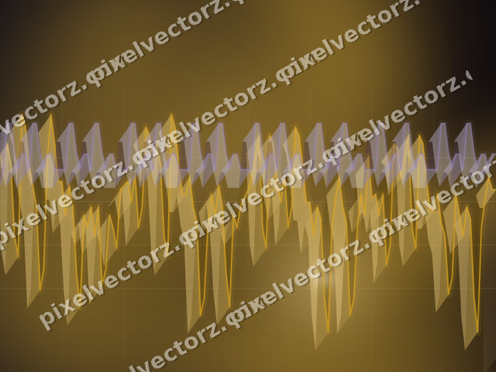Glowing neon chart background in amber and purple