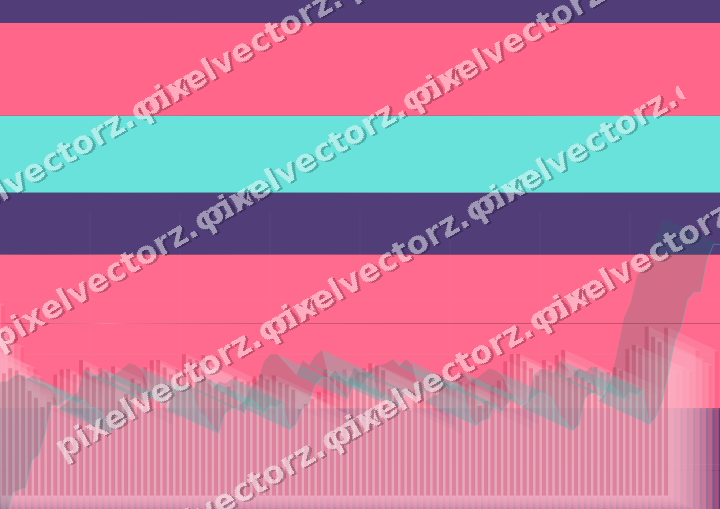 Glowing neon chart background in pink and amber