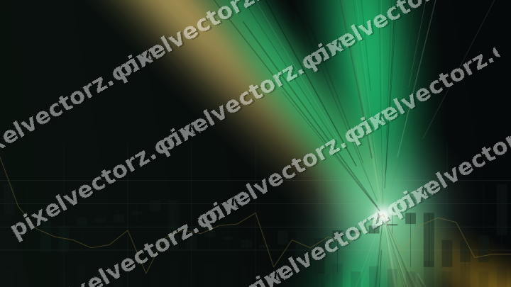 Glowing neon chart background in green and amber