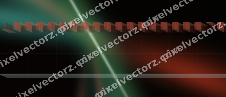 Glowing neon chart background in red and orange