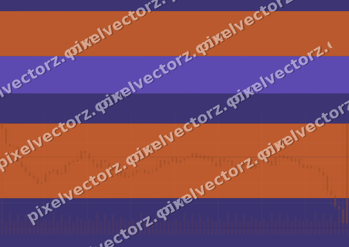 Glowing neon chart background in orange and blue