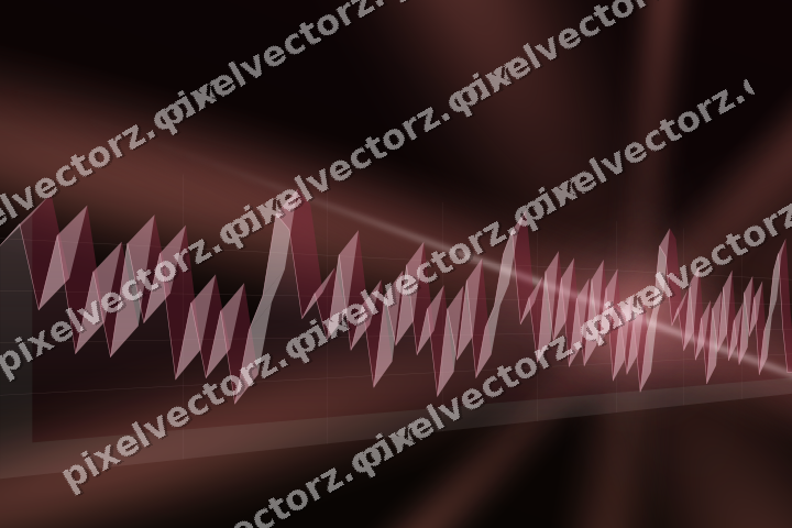 Glowing neon chart background in pink and red