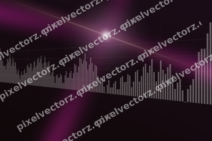 Glowing neon chart background in magenta and amber
